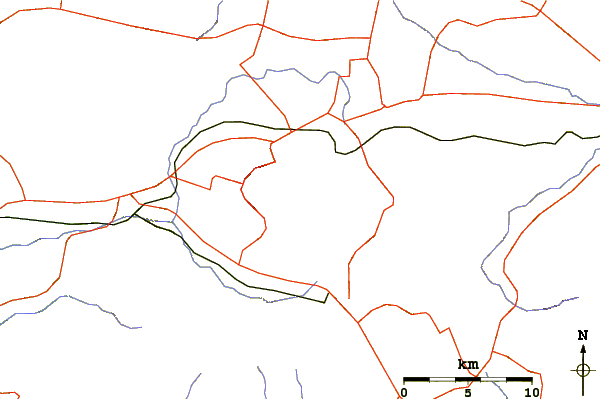 Roads and rivers around Aso