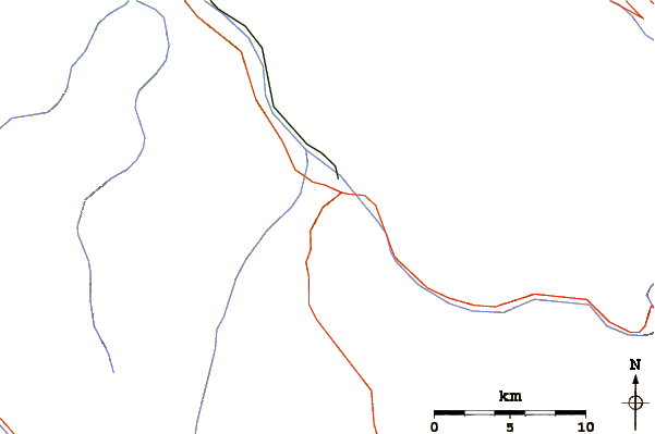 Roads and rivers around Aspen Mountain (Colorado)