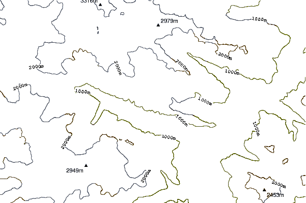 Mountain peaks around Asperity Mountain