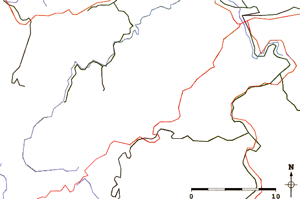 Roads and rivers around Assberg (Thuringian Highland)