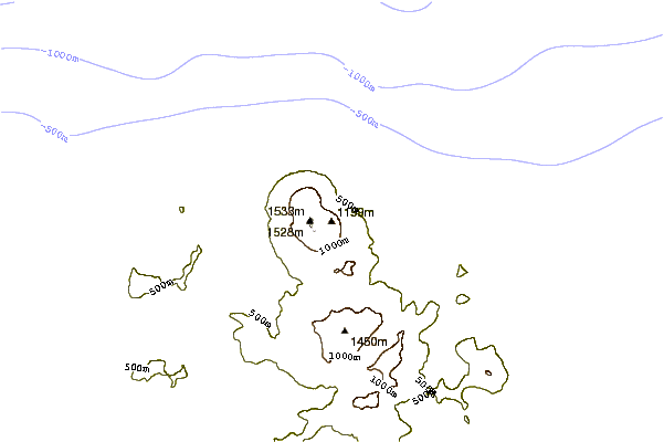 Mountain peaks around Atka