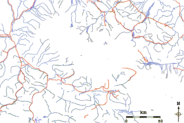 Roads and rivers around Atna Peaks