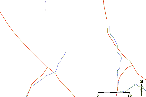 Roads and rivers around Aubrey Peak (Hualapai Mountains)