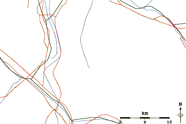 Roads and rivers around Augstenberg (Liechtenstein)