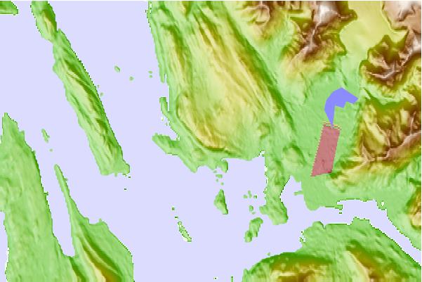 Surf breaks located close to Auke Mountain