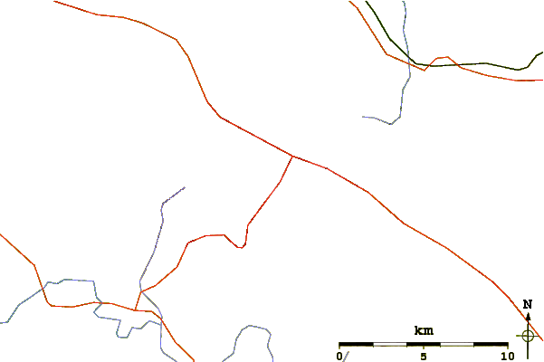 Roads and rivers around Aukštojas Hill