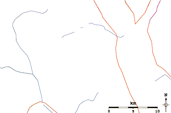 Roads and rivers around Aurora Mountain