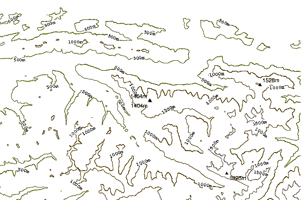 Mountain peaks around Aurora Ridge