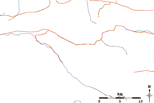 Roads and rivers around Aurora Ridge