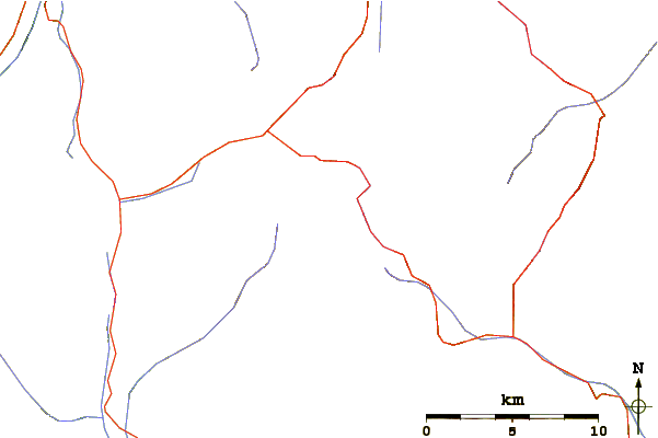 Roads and rivers around Äußerer Bärenbartkogel