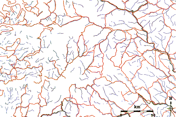 Roads and rivers around Austadbotntind-Riingstind