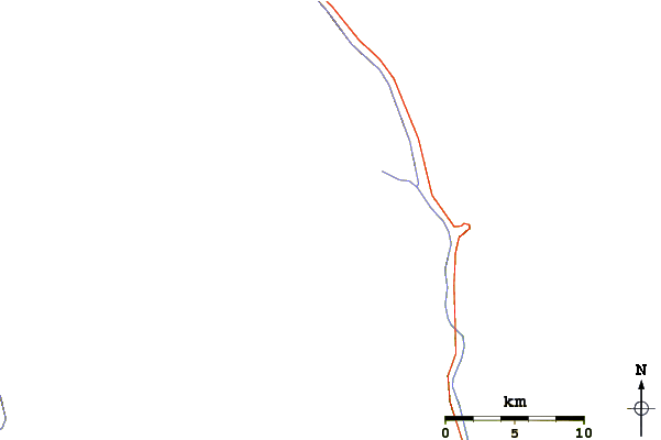 Roads and rivers around Avalanche Peak (India)