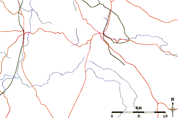 Roads and rivers around Axe Edge