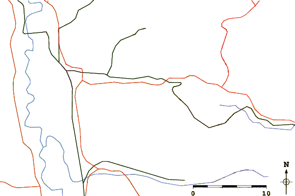 Roads and rivers around Baba (Serbia)