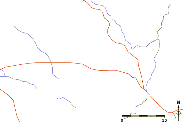 Roads and rivers around Badger Mountain (Colorado)