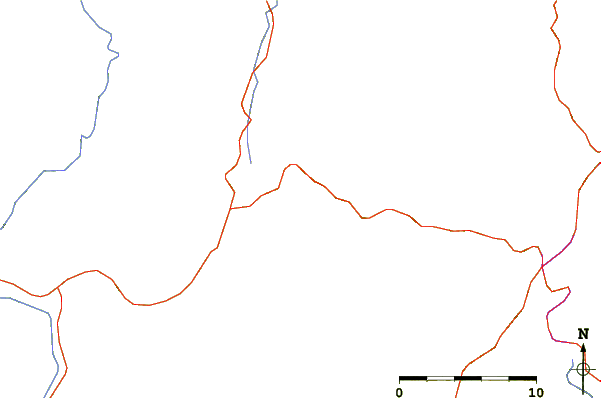 Roads and rivers around Baegunsan (Gangwon/Gyeonggi)