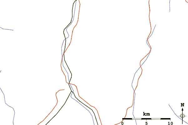 Roads and rivers around Baiul Mare