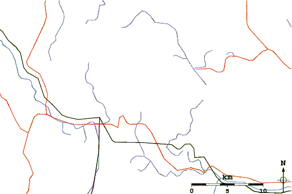 Roads and rivers around Bakke Mountain