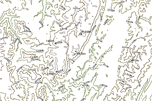 Mountain peaks around Bald Knob