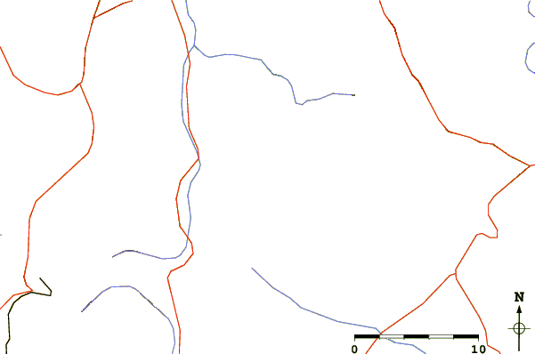 Roads and rivers around Bald Mountain (Colorado)