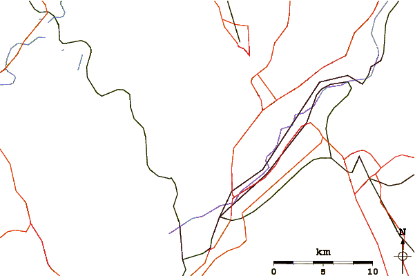 Roads and rivers around Bald Mountain (Pennsylvania)