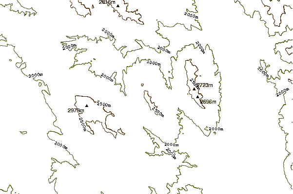 Mountain peaks around Bald Mountain (Idaho)