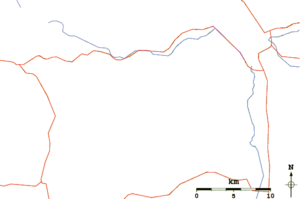 Roads and rivers around Bald Mountain (Idaho)