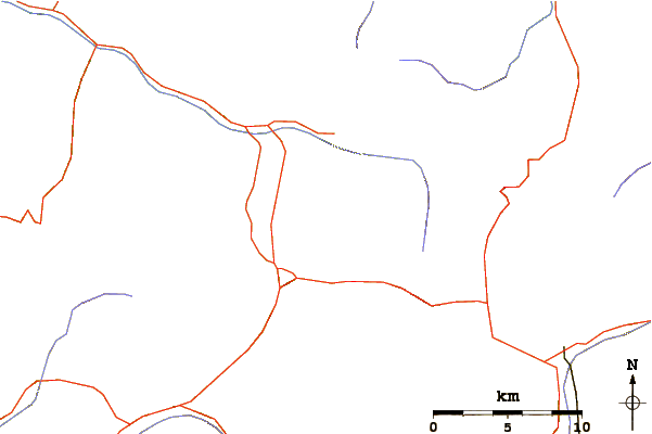 Roads and rivers around Bald Mountain (Colorado)