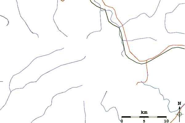 Roads and rivers around Balsam Cap