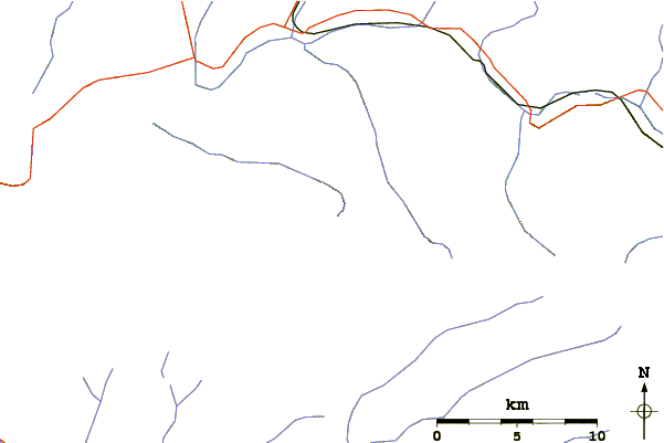 Roads and rivers around Balsam Lake Mountain