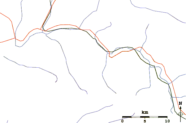 Roads and rivers around Balsam Mountain (Ulster County, New York)