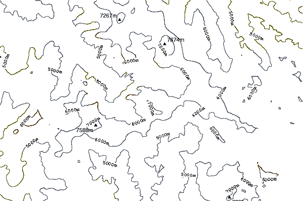 Mountain peaks around Baltoro Kangri