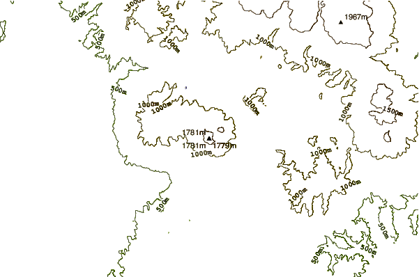 Mountain peaks around Mount Bandai or Bandai San ( 磐梯山)