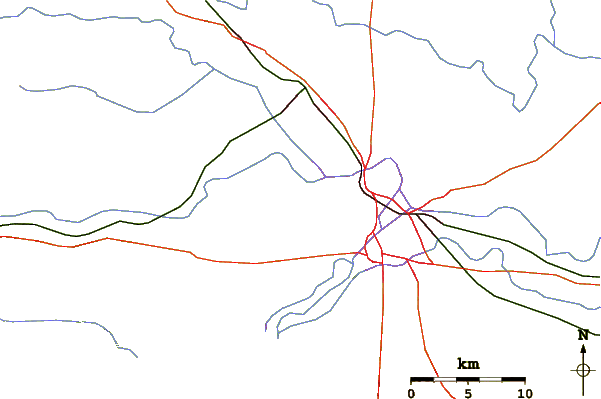 Roads and rivers around Baner Hill