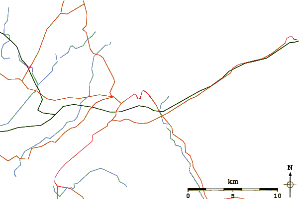 Roads and rivers around Bangor Mountain