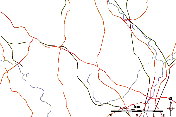 Roads and rivers around Bardon Hill