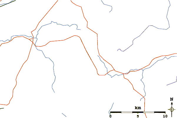 Roads and rivers around Barf (Lake District)