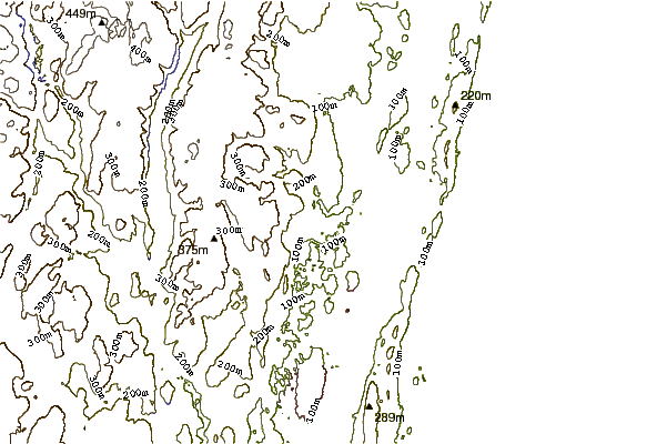 Mountain peaks around Barn Door Hills