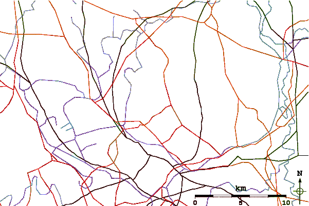 Roads and rivers around Barr Beacon