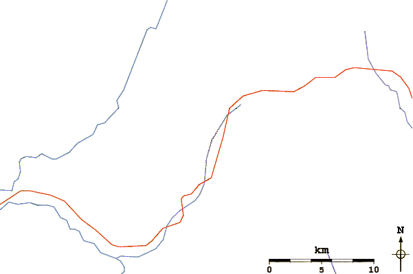 Roads and rivers around Barronette Peak