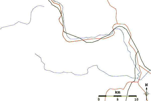 Roads and rivers around Bartlett Haystack