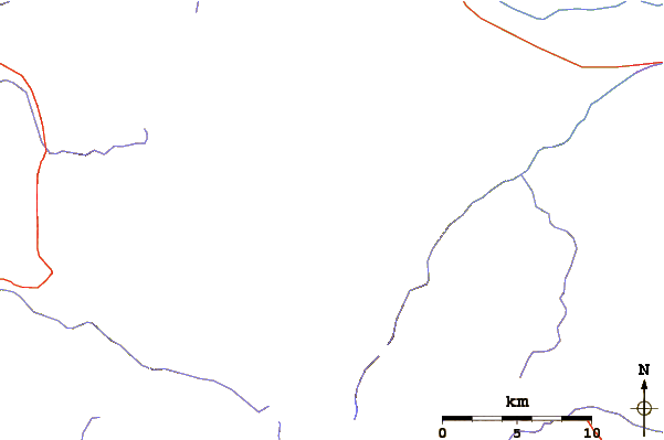 Roads and rivers around Basin Mountain