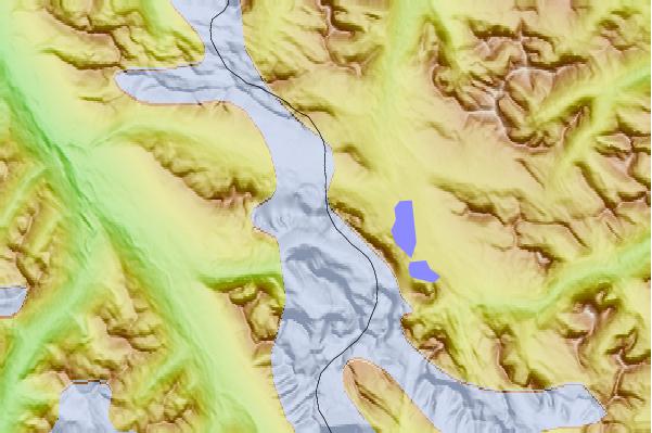 Surf breaks located close to Bastion Peak (Canada)