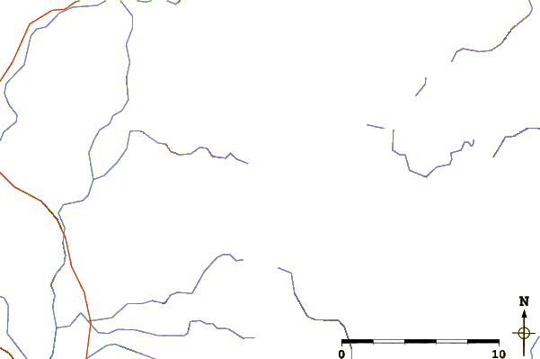 Roads and rivers around Battle Mountain (British Columbia)