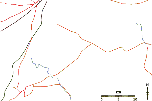 Roads and rivers around Bays Mountain