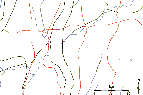 Roads and rivers around Beacon Mountain