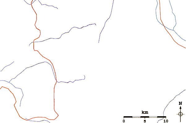 Roads and rivers around Bear Creek Spire