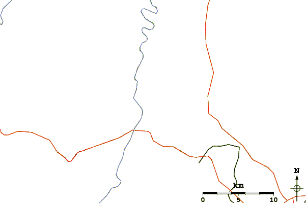 Roads and rivers around Bear Garden Mountain