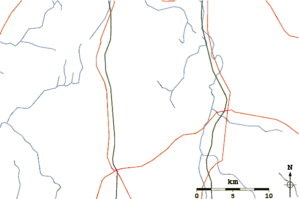 Roads and rivers around Bear Mountain (Connecticut)