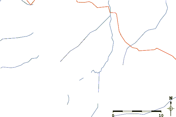 Roads and rivers around Bear Mountain (Glacier County, Montana)